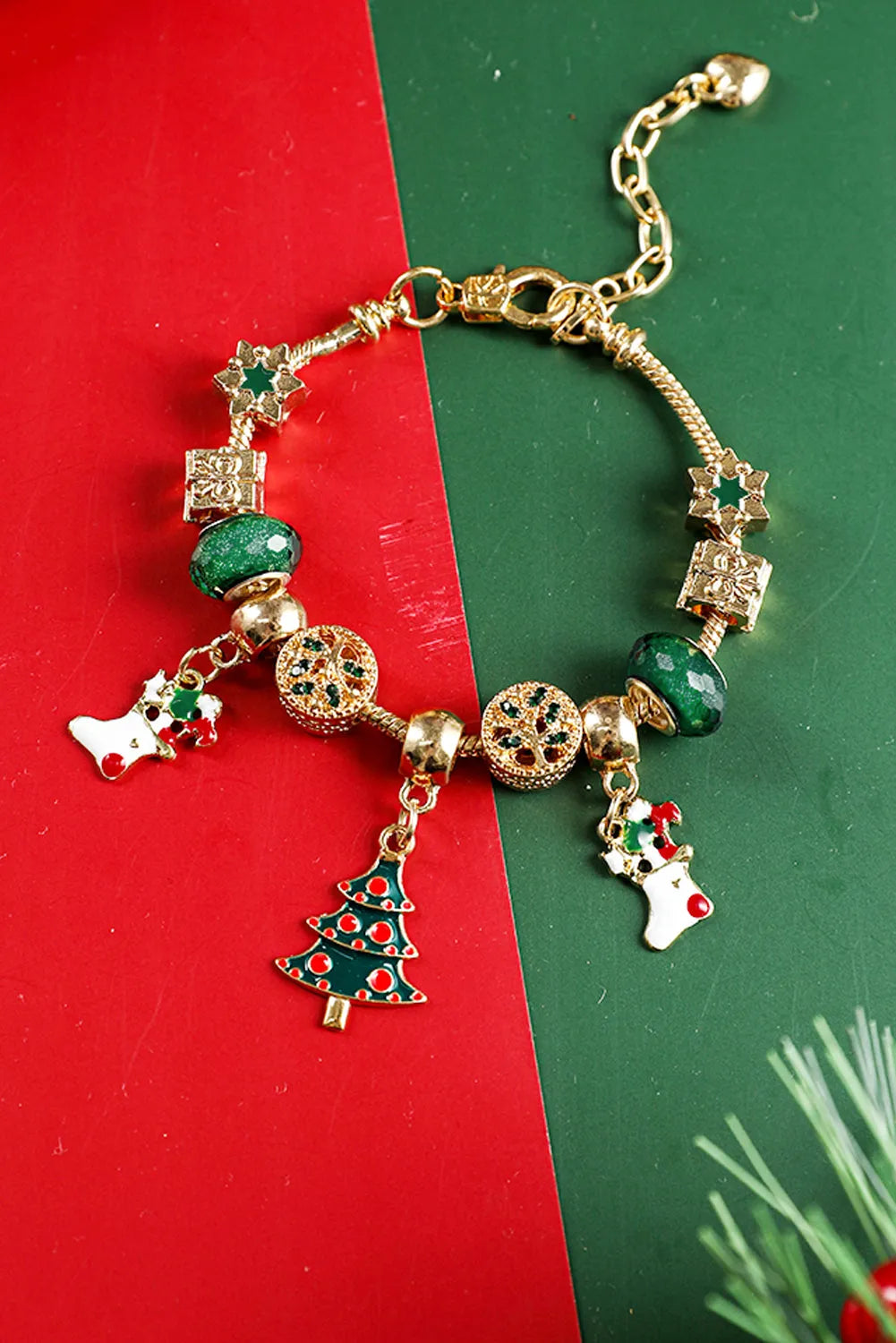 Green Cartoon Christmas Tree Charms Bracelet Bracelets - Tophatter Daily Deals