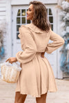 Ruffle Trim V-Neck Long Sleeve Mini Dress Casual Dresses - Tophatter Daily Deals