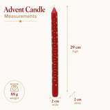 Red Christmas Advent Candle, Festive Gold Star Countdown Dinner Candle Advent Candle - Tophatter Daily Deals