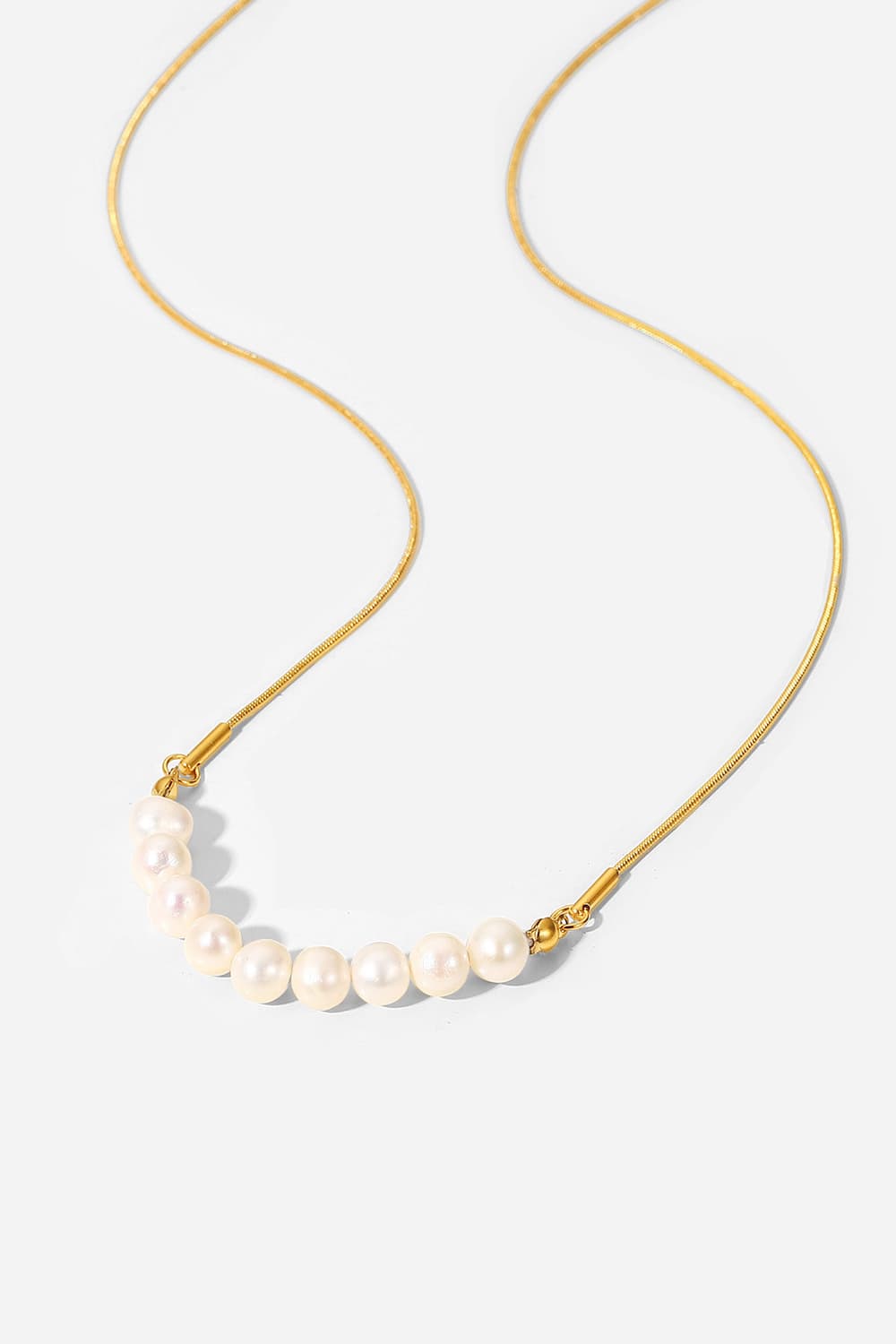 18K Gold-Plated Freshwater Pearl Necklace Necklaces - Tophatter Daily Deals