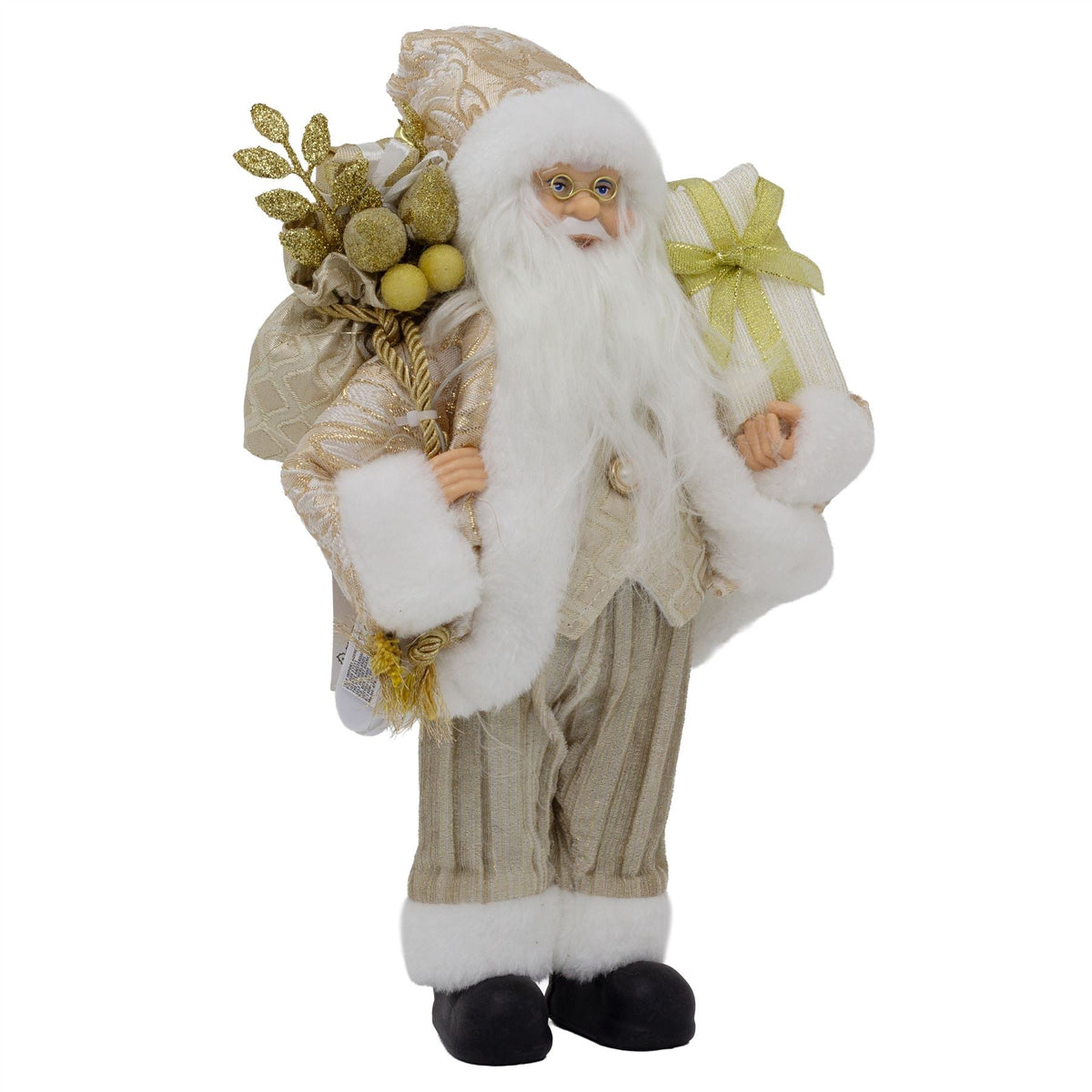 LED Gold Santa Claus | Light-up Christmas Standing Santa Figurine - 30cm Ornament - Tophatter Daily Deals