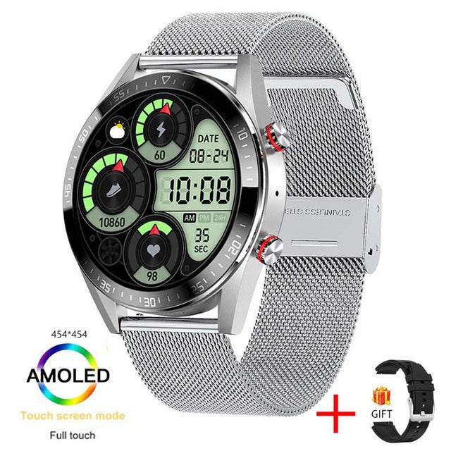 Bluetooth Call Smart Watch Music Heart Rate Blood Pressure Always Bright Screen Silver Net Glue 0 - Tophatter Daily Deals