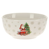 Santa Claus Christmas Bowl | Ceramic Festive Bowl for Snacks & Nibbles - 450ml Bowl - Tophatter Daily Deals