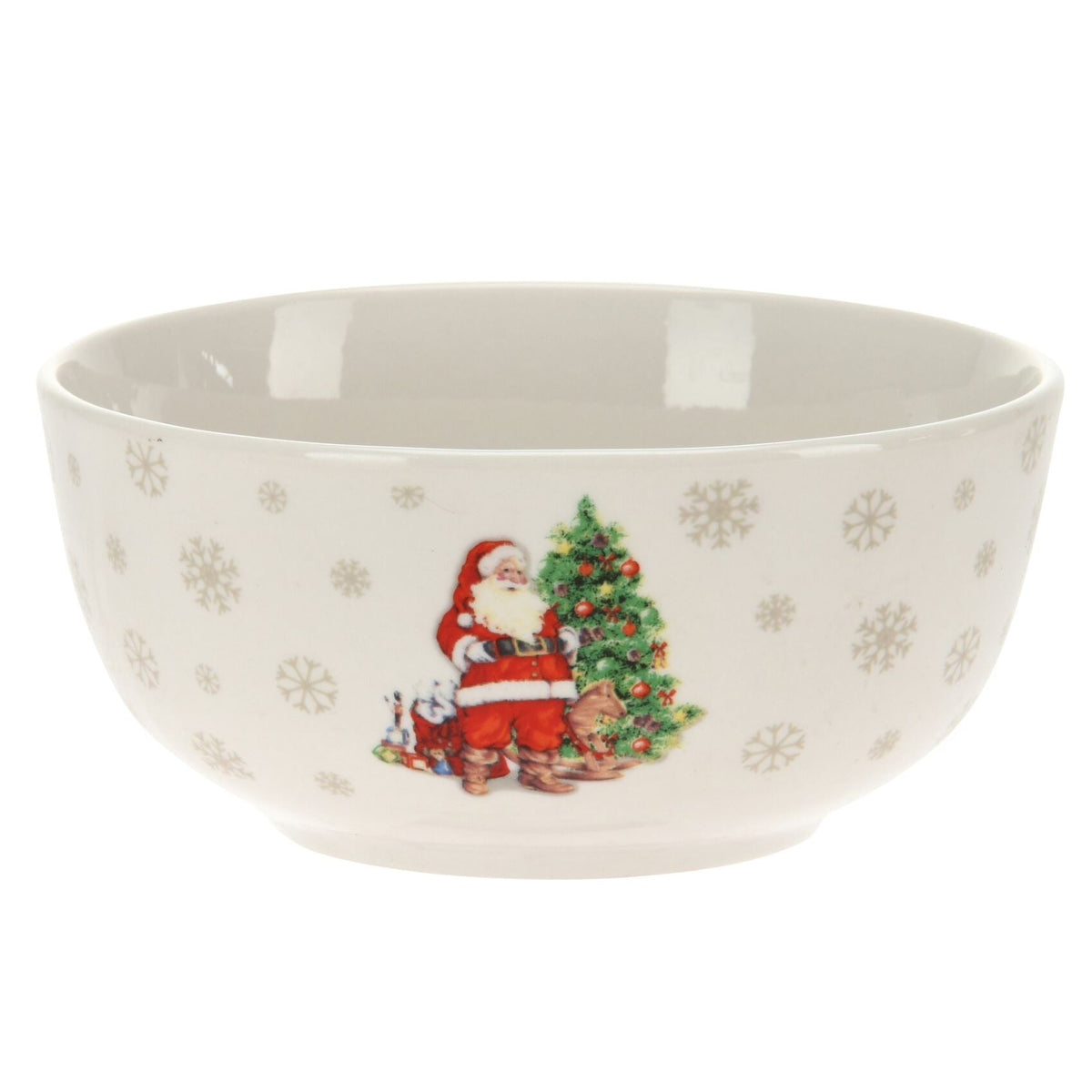 Santa Claus Christmas Bowl | Ceramic Festive Bowl for Snacks & Nibbles - 450ml Bowl - Tophatter Daily Deals