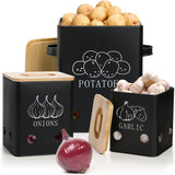 Vegetable Storage Containers with Bamboo Lids (3pcs) - Tophatter Daily Deals