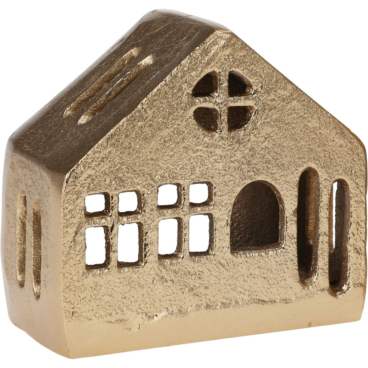 Gold Metal House Shaped Tealight Candle Holder | Christmas Tea Light House Candle Holder - Tophatter Daily Deals