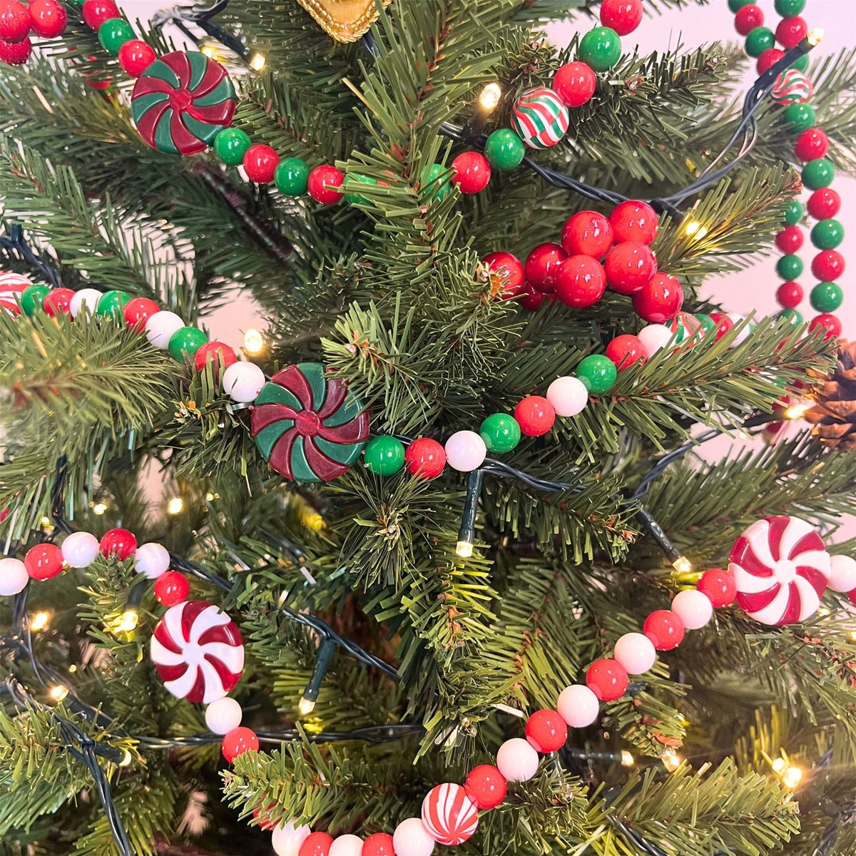 Candy Garland Christmas Decoration | Sweetie Candy Cane Ornament - 140cm Garland - Tophatter Daily Deals
