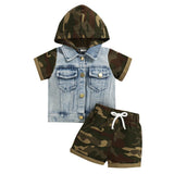 Boys' Summer Hooded Children's Casual Camouflage Shorts 0 - Tophatter Daily Deals