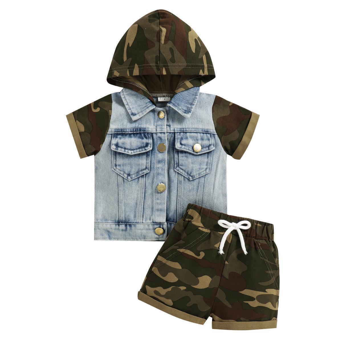 Boys' Summer Hooded Children's Casual Camouflage Shorts 0 - Tophatter Daily Deals