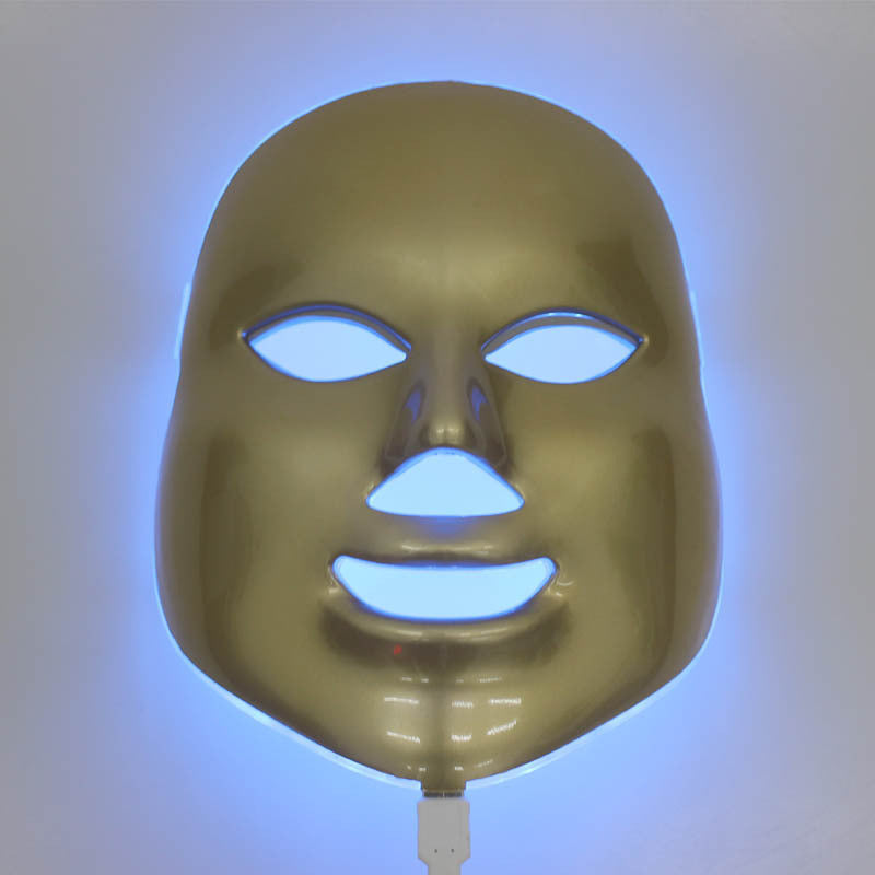 Beauty Instrument Beauty Red Purple Light Photon Skin Rejuvenation Mask Instrument Household Acne Spectrometer Face Gold 0 - Tophatter Daily Deals