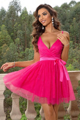 Spaghetti Strap Tied Mesh Dress Cocktail Dresses - Tophatter Daily Deals