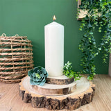 Unscented Ivory Pillar Candle | Tall Cream Church Pillar Candle - 20x7cm Candle - Tophatter Daily Deals