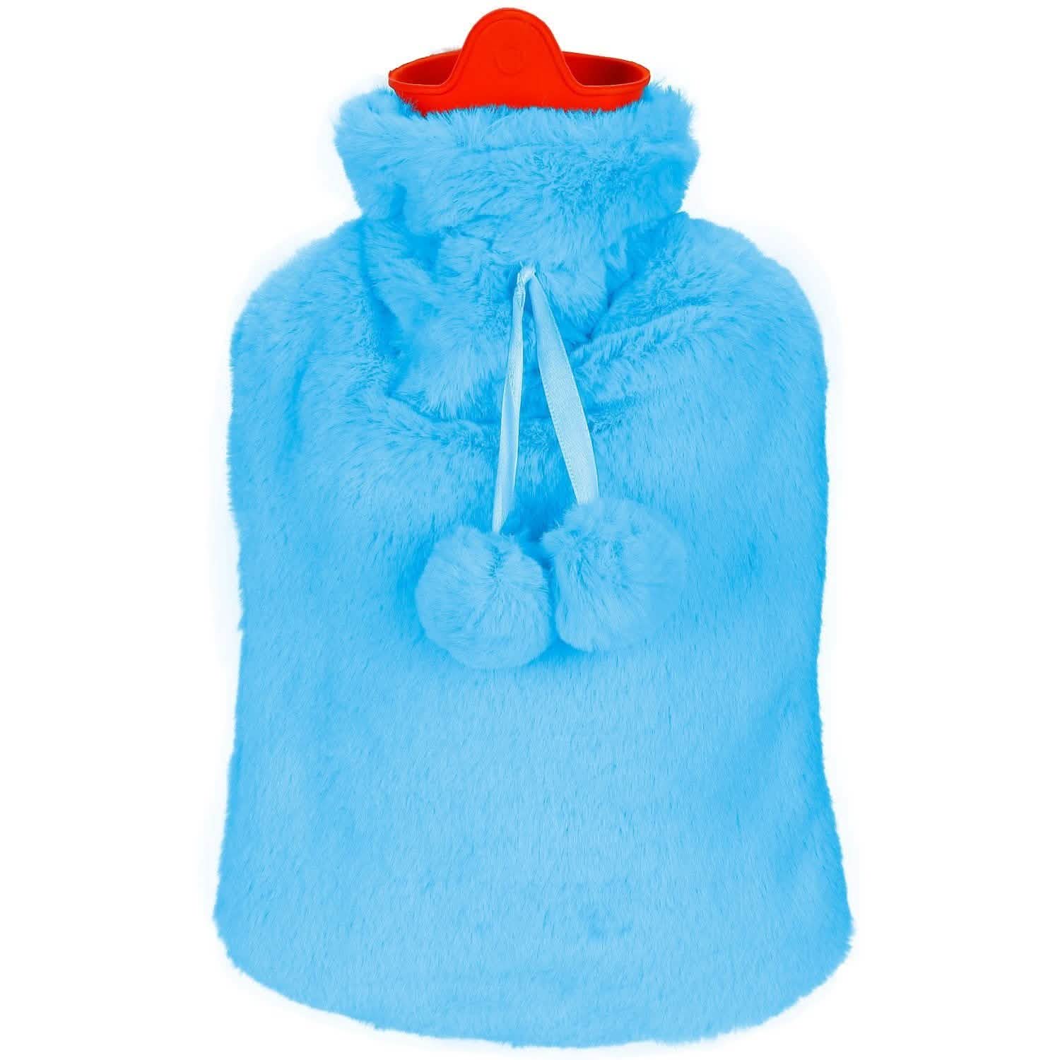 2L Hot Water Bottle with Plush Cover Blue Health & Wellness - Tophatter Daily Deals