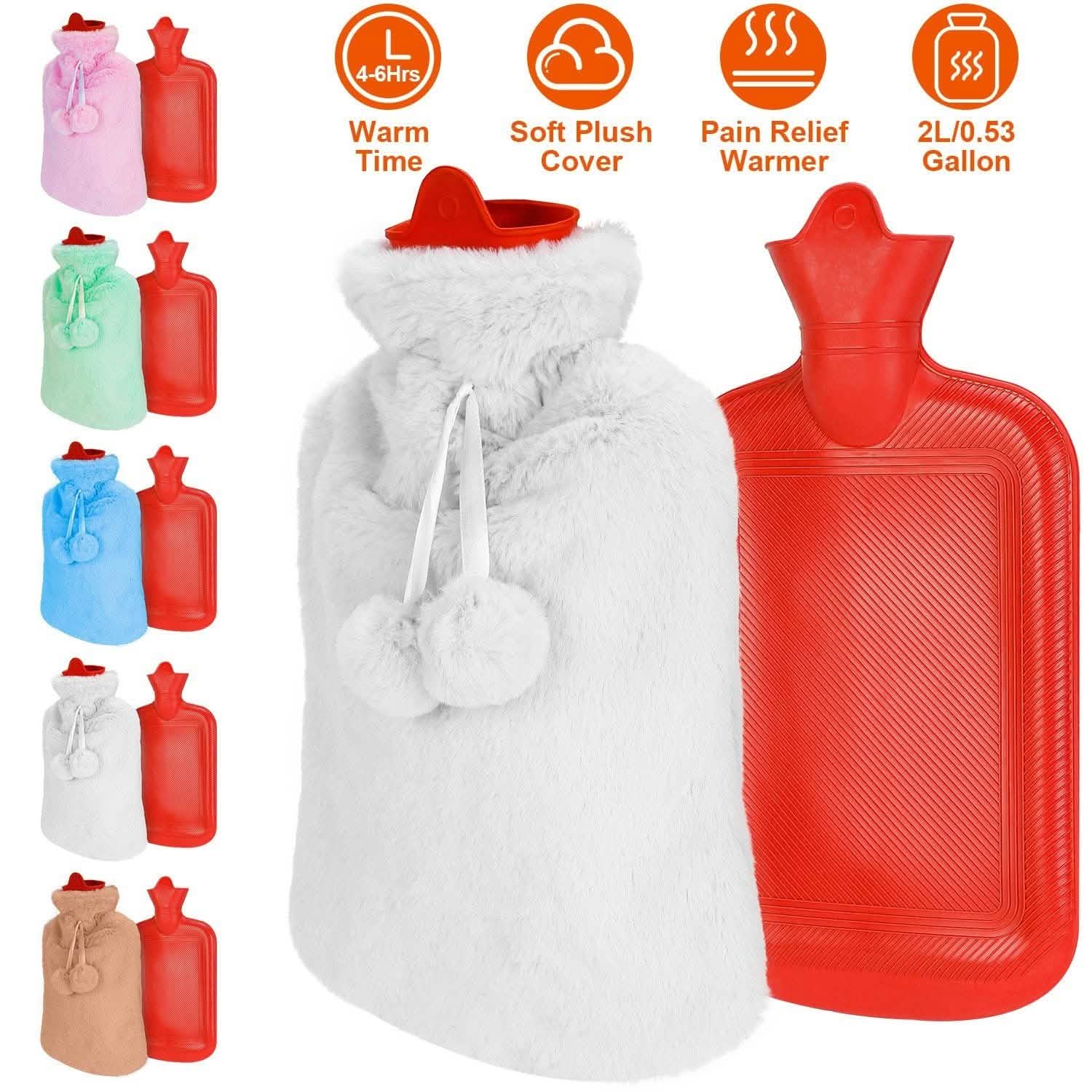 2L Hot Water Bottle with Plush Cover Health & Wellness - Tophatter Daily Deals
