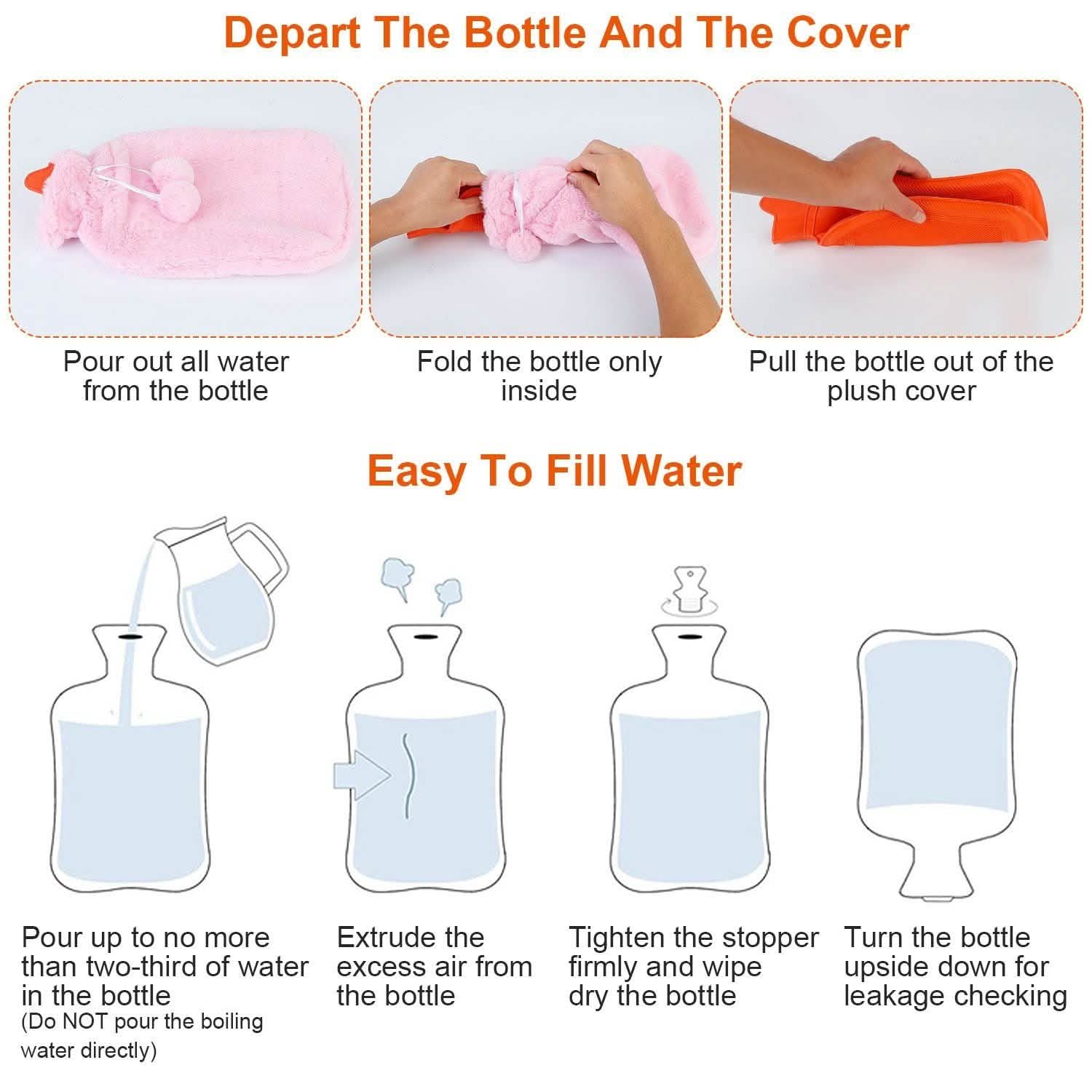 2L Hot Water Bottle with Plush Cover Health & Wellness - Tophatter Daily Deals
