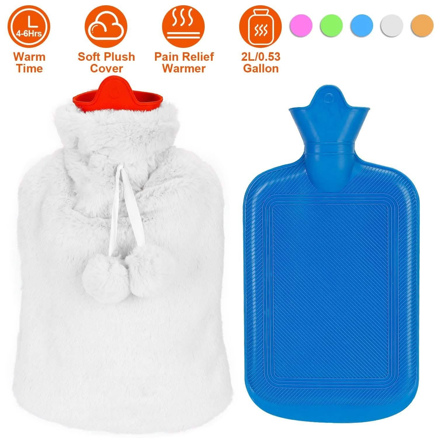 2L Hot Water Bottle with Plush Cover Health & Wellness - Tophatter Daily Deals