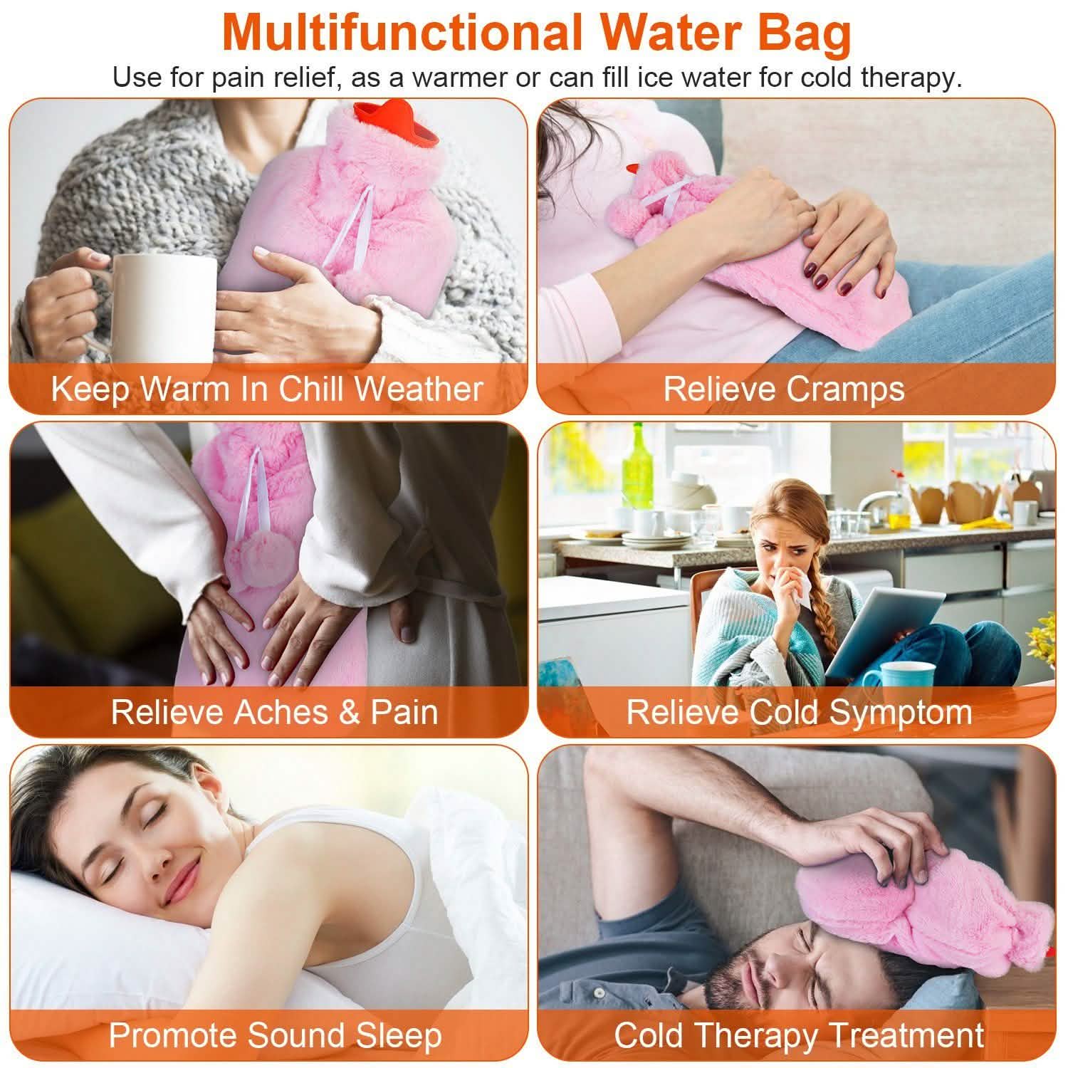 2L Hot Water Bottle with Plush Cover Health & Wellness - Tophatter Daily Deals