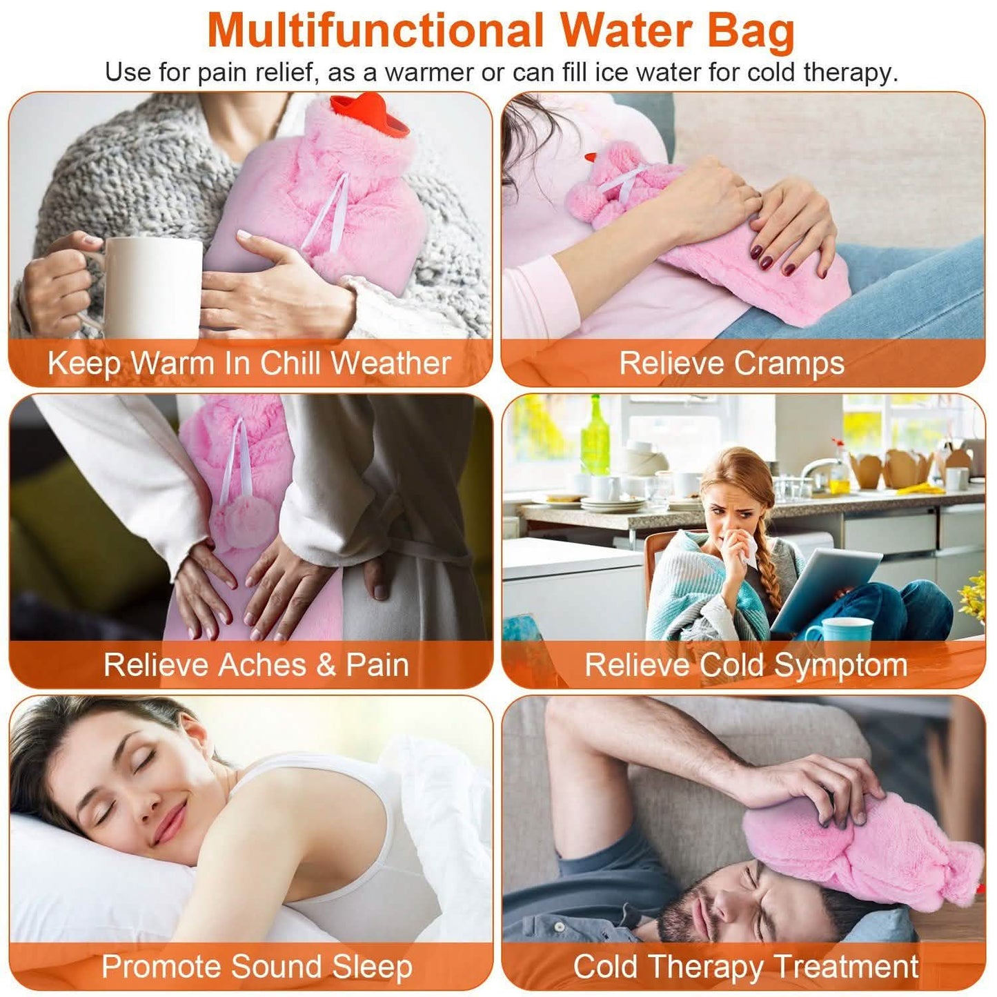 2L Hot Water Bottle with Plush Cover Health & Wellness - Tophatter Daily Deals