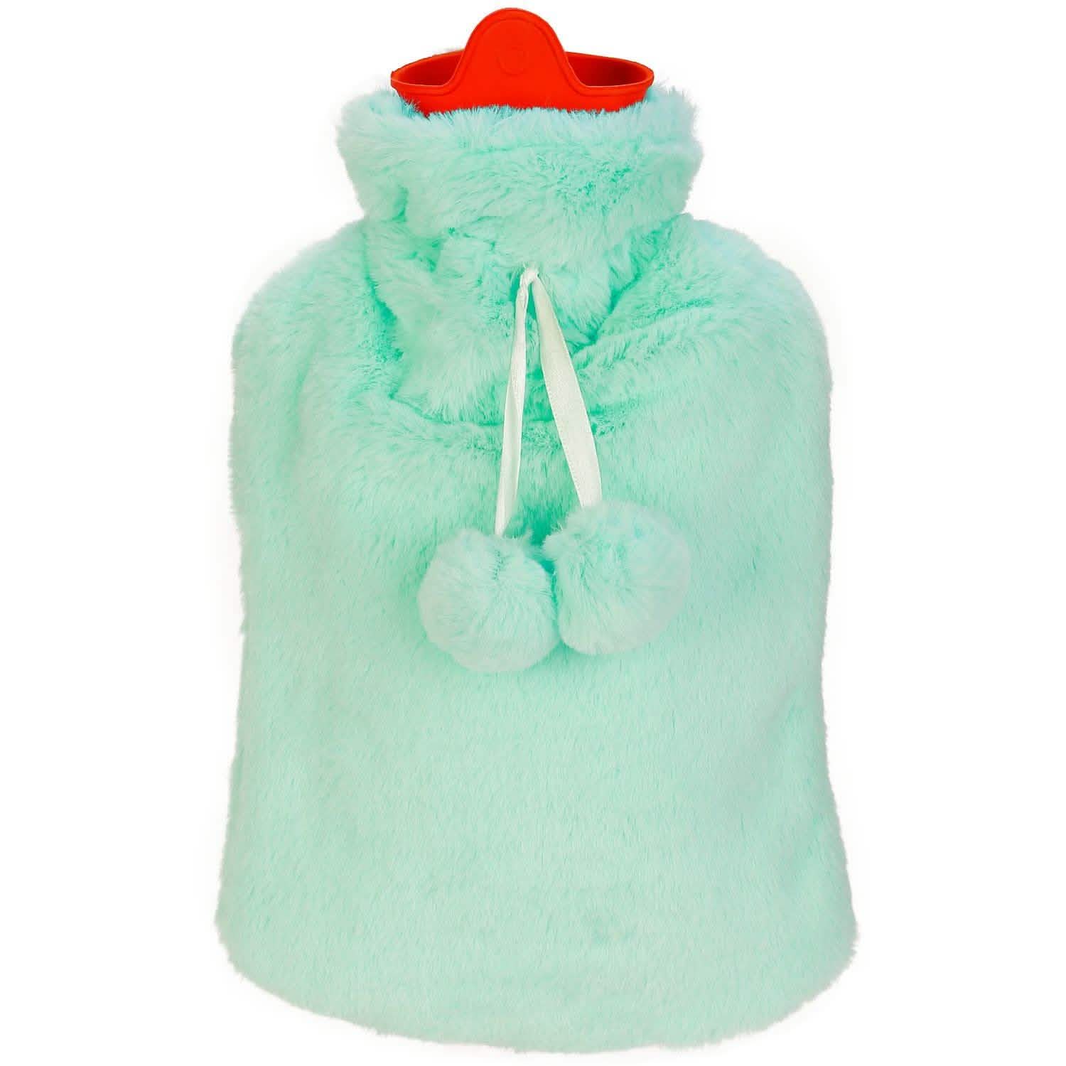 2L Hot Water Bottle with Plush Cover Green Health & Wellness - Tophatter Daily Deals