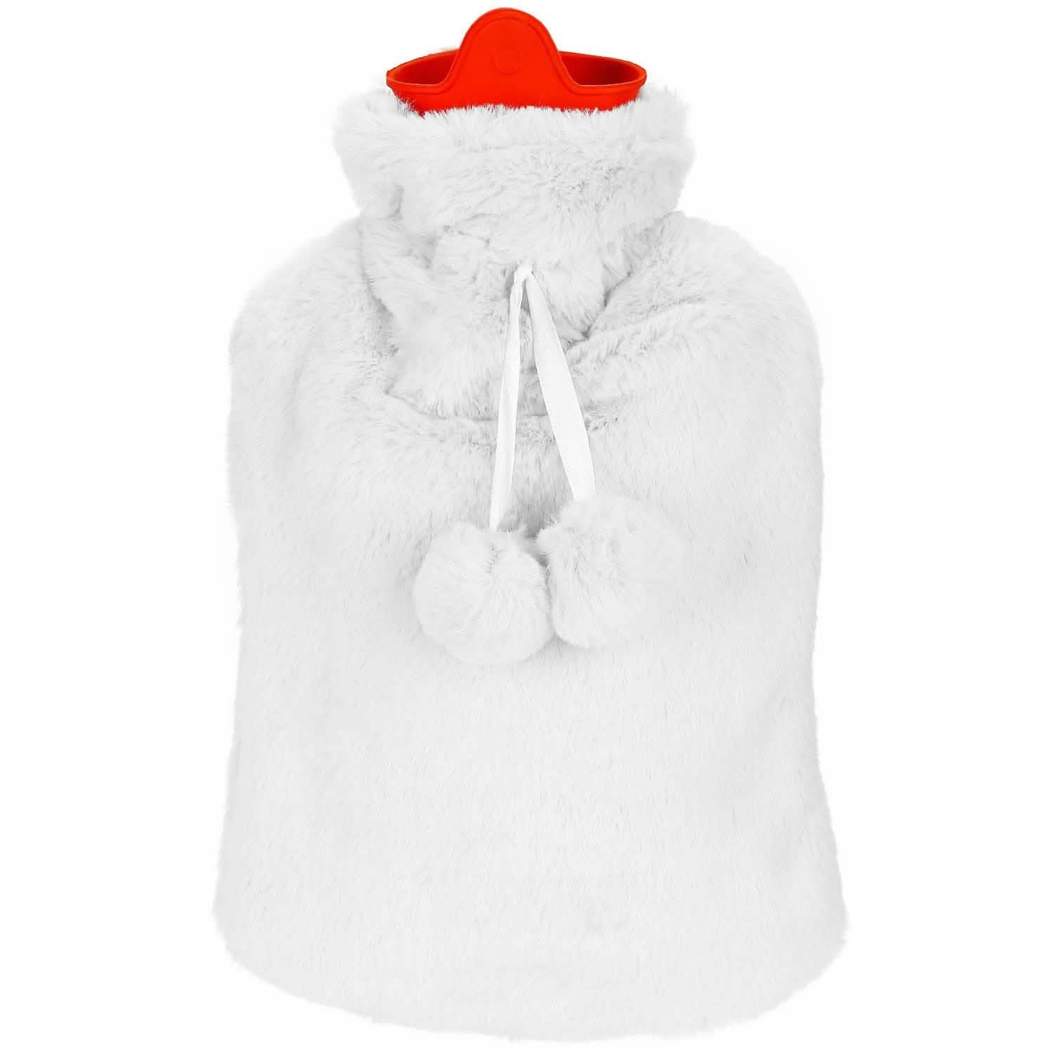 2L Hot Water Bottle with Plush Cover White Health & Wellness - Tophatter Daily Deals