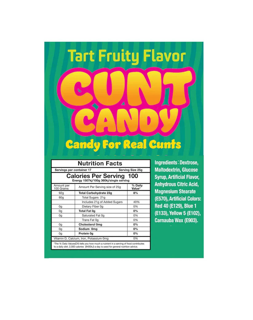 Cunt Candy 3oz Bag – Tart Vagina-Shaped Candy Snack Bag > Novelties > Candy & Edible Items - Tophatter Daily Deals