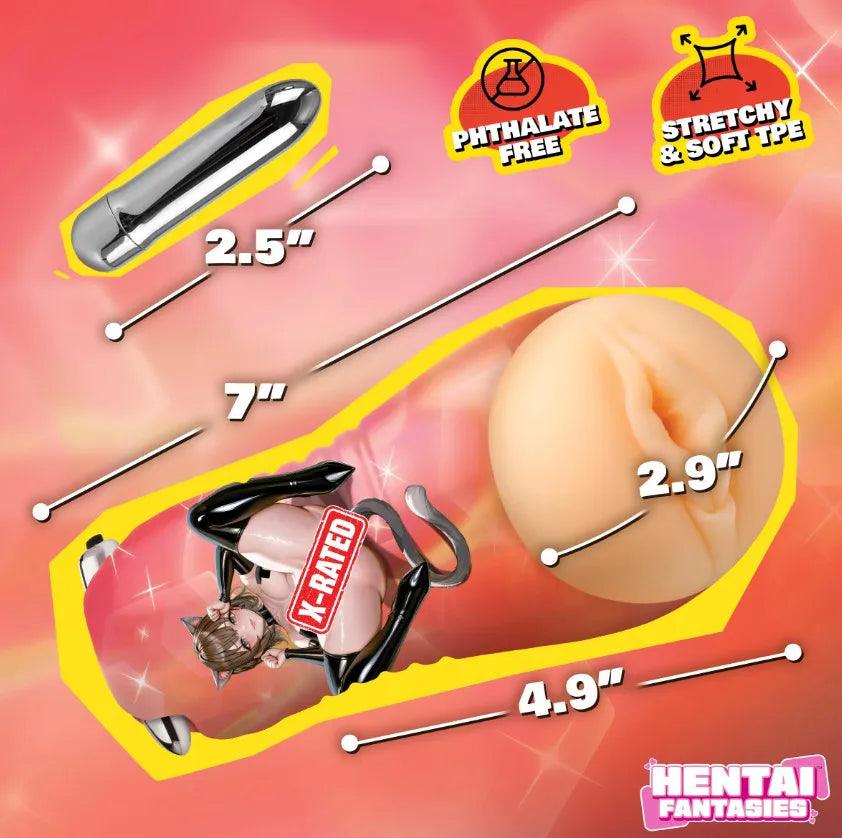Mochi The Cat Girl – Vibrating Pussy Stroker with Textured Tunnel > Sex Toys For Men > Masturbators > Onahole - Tophatter Daily Deals