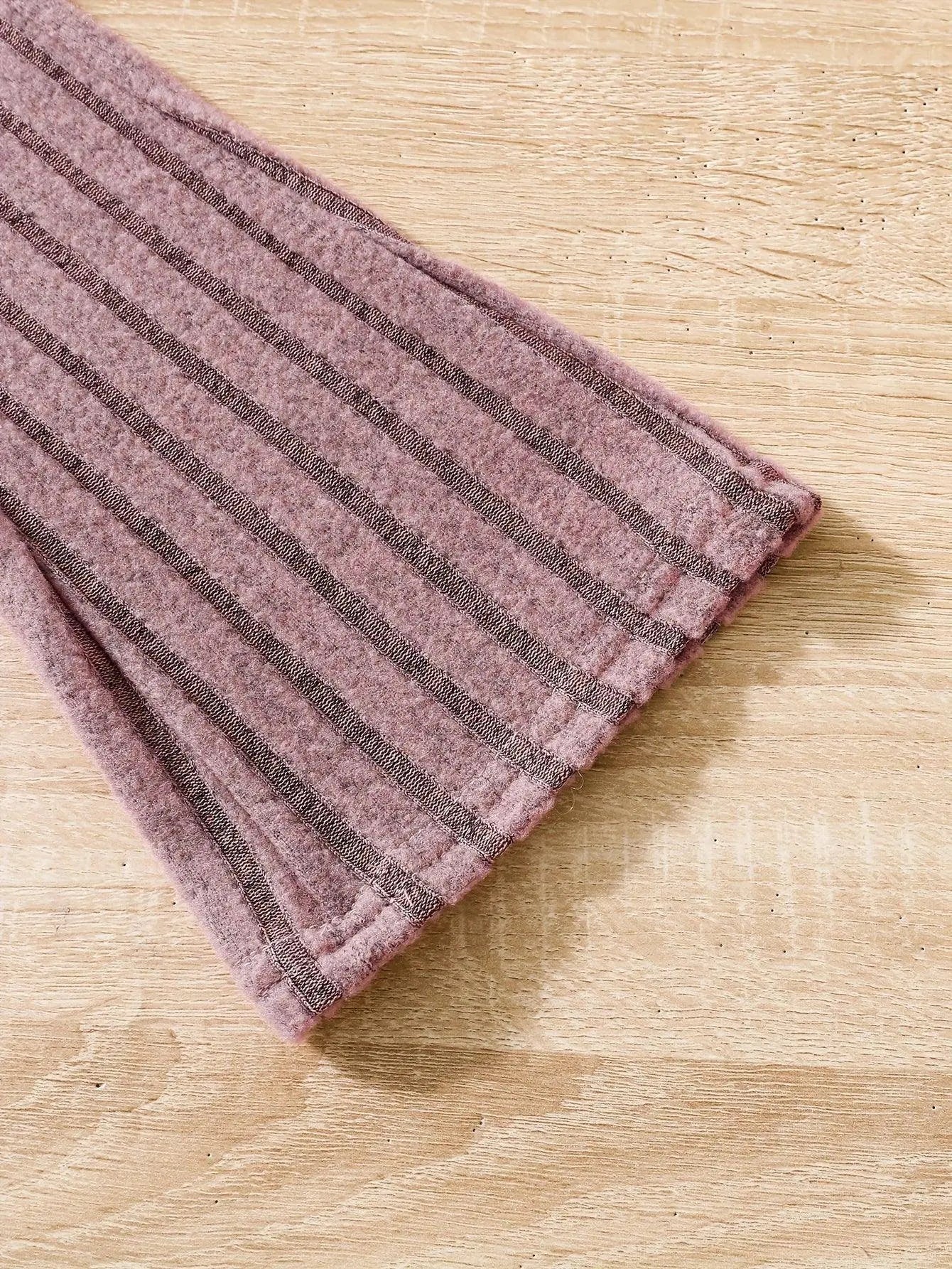 2pcs Toddler Girls Ribbed Outfits Crew Neck Long Sleeve Pullover Top + Flare Pants Set Spring Fall Sports Gift, Outdoor Clothing - Tophatter Daily Deals