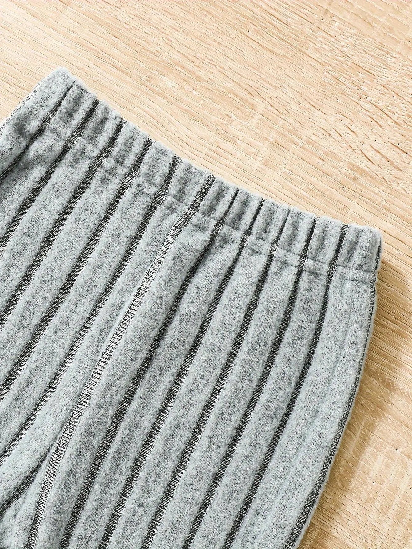 2pcs Toddler Girls Ribbed Outfits Crew Neck Long Sleeve Pullover Top + Flare Pants Set Spring Fall Sports Gift, Outdoor Clothing - Tophatter Daily Deals