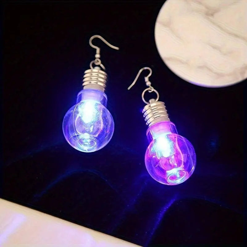 2pcs Vibrant Light-Up Bulb Dangle Earrings - Perfect Gift for Women, Battery Operated, Ideal for Parties & Festivals - Tophatter Daily Deals
