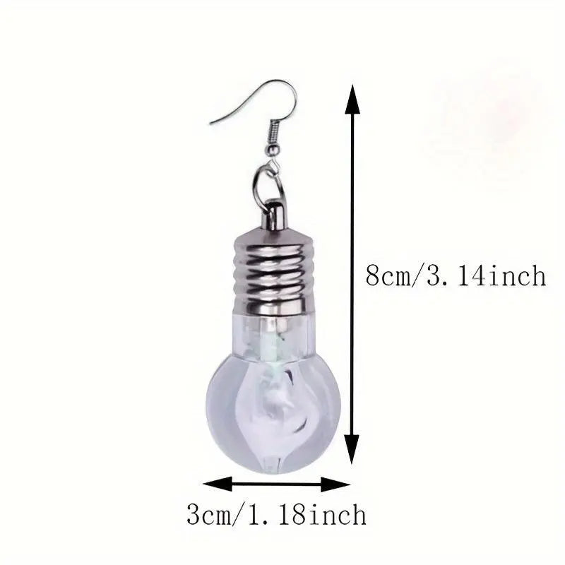 2pcs Vibrant Light-Up Bulb Dangle Earrings - Perfect Gift for Women, Battery Operated, Ideal for Parties & Festivals - Tophatter Daily Deals