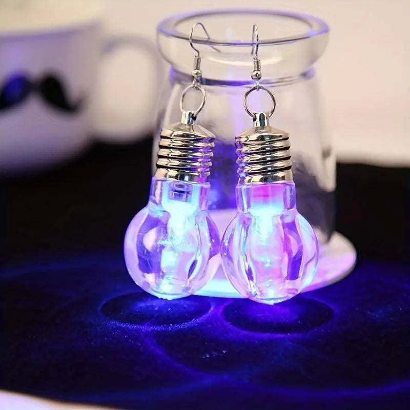 2pcs Vibrant Light-Up Bulb Dangle Earrings - Perfect Gift for Women, Battery Operated, Ideal for Parties & Festivals - Tophatter Daily Deals