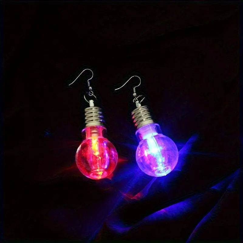 2pcs Vibrant Light-Up Bulb Dangle Earrings - Perfect Gift for Women, Battery Operated, Ideal for Parties & Festivals - Tophatter Daily Deals
