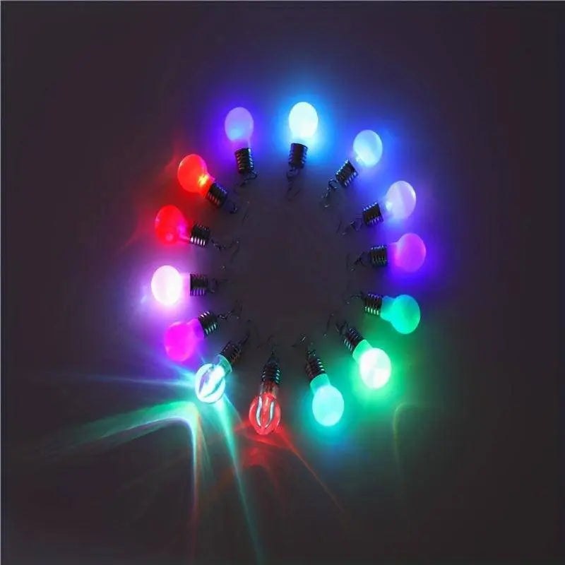 2pcs Vibrant Light-Up Bulb Dangle Earrings - Perfect Gift for Women, Battery Operated, Ideal for Parties & Festivals - Tophatter Daily Deals