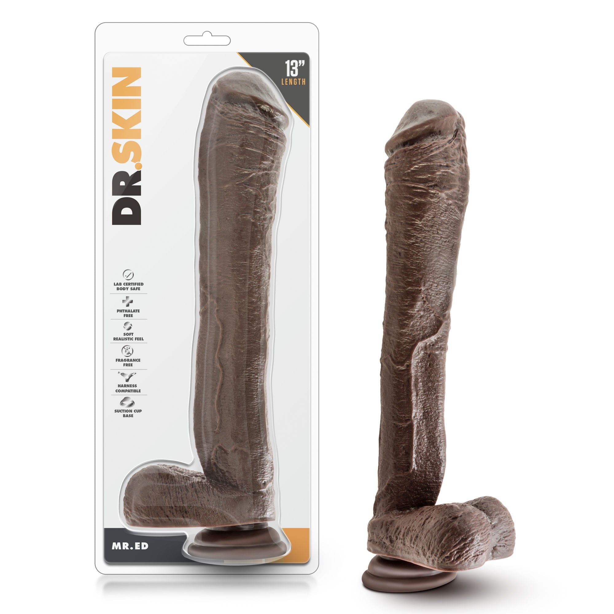 Dr. Skin Mr. Ed (Chocolate) – 13 Inch Realistic Dildo with Suction Cup > Dildos > Oversized Toys - Tophatter Daily Deals