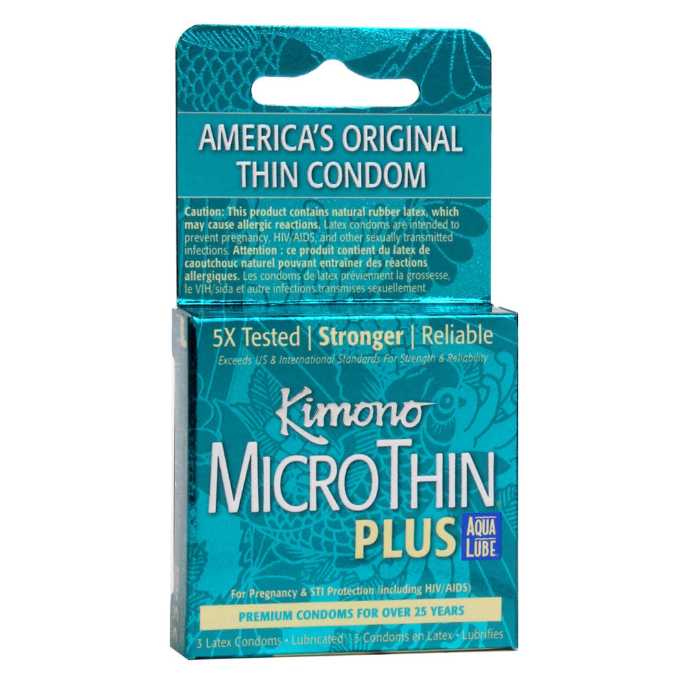 Kimono Microthin Plus Aqua Lube - 3 Pack > Essentials > Condoms - Tophatter Daily Deals