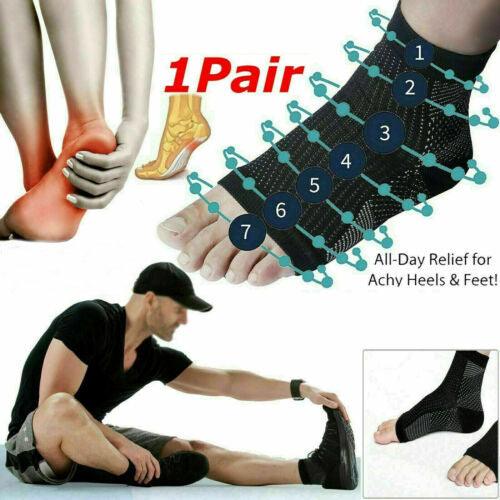 Ankle Support for Walking - 2 x Plantar Fasciitis Socks Compression Foot Arch Support Pain Exercise & Fitness - Tophatter Daily Deals