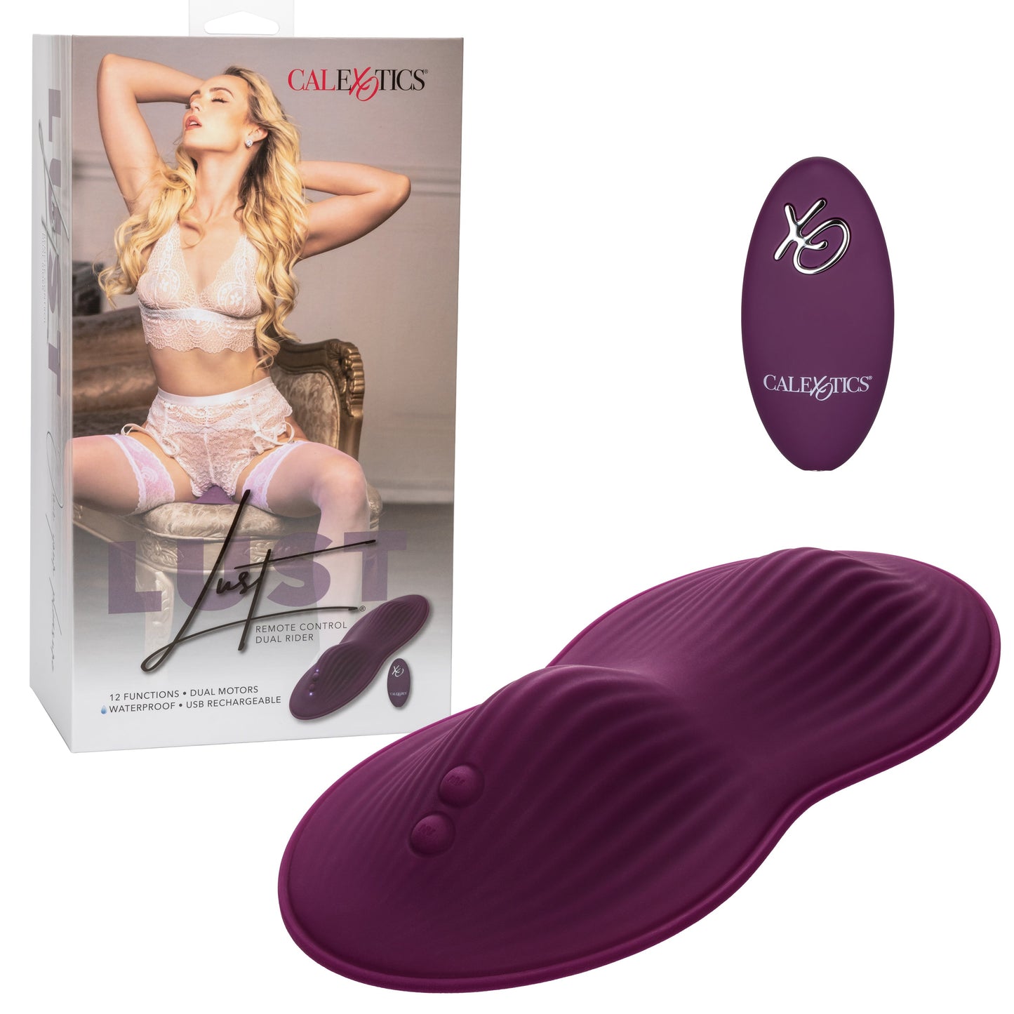 CalExotics Lust Remote Control Dual Rider (Purple) – Waterproof Silicone Massager with Dual Motors > Sex Toys > Couples Toys - Tophatter Daily Deals