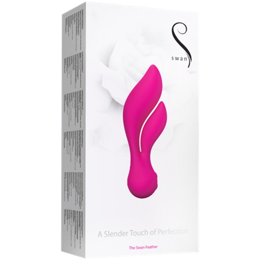 The Feather Swan Dual Vibrator in Pink Rabbit Vibrator - Tophatter Daily Deals