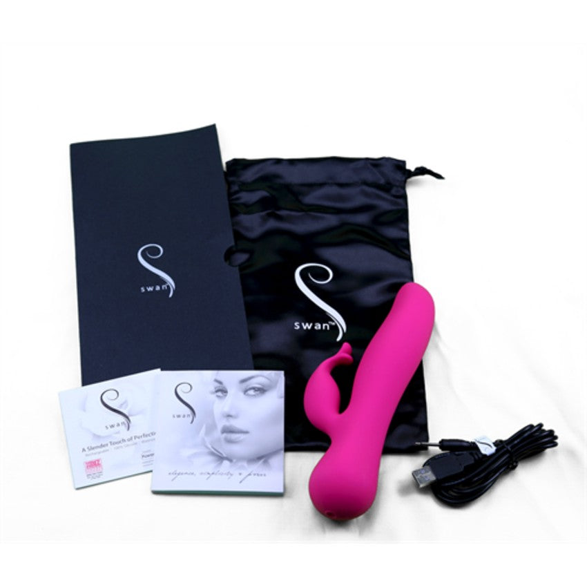 The Kissing Swan Rotating Vibrator in Pink Rabbit Vibrator - Tophatter Daily Deals