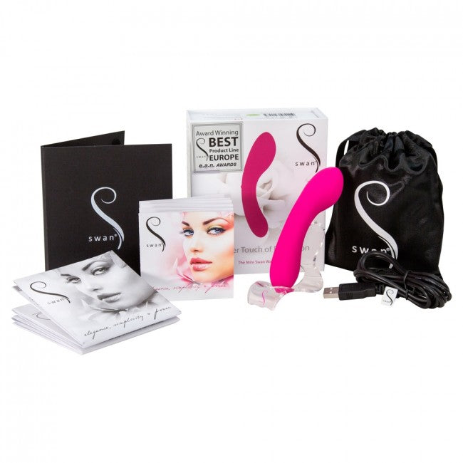 The Mini Swan Wand Vibrator in Pink Vibrator - Tophatter Daily Deals