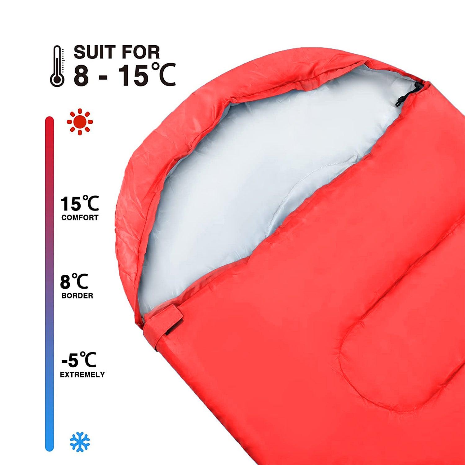 Travel Sleep Bag - Single Sleeping Bags Camping Rectangular Envelope Zip Up Kids Adult Outdoor Recreation - Tophatter Daily Deals