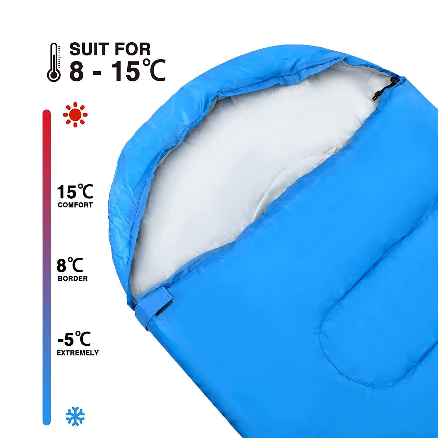 Travel Sleep Bag - Single Sleeping Bags Camping Rectangular Envelope Zip Up Kids Adult Outdoor Recreation - Tophatter Daily Deals