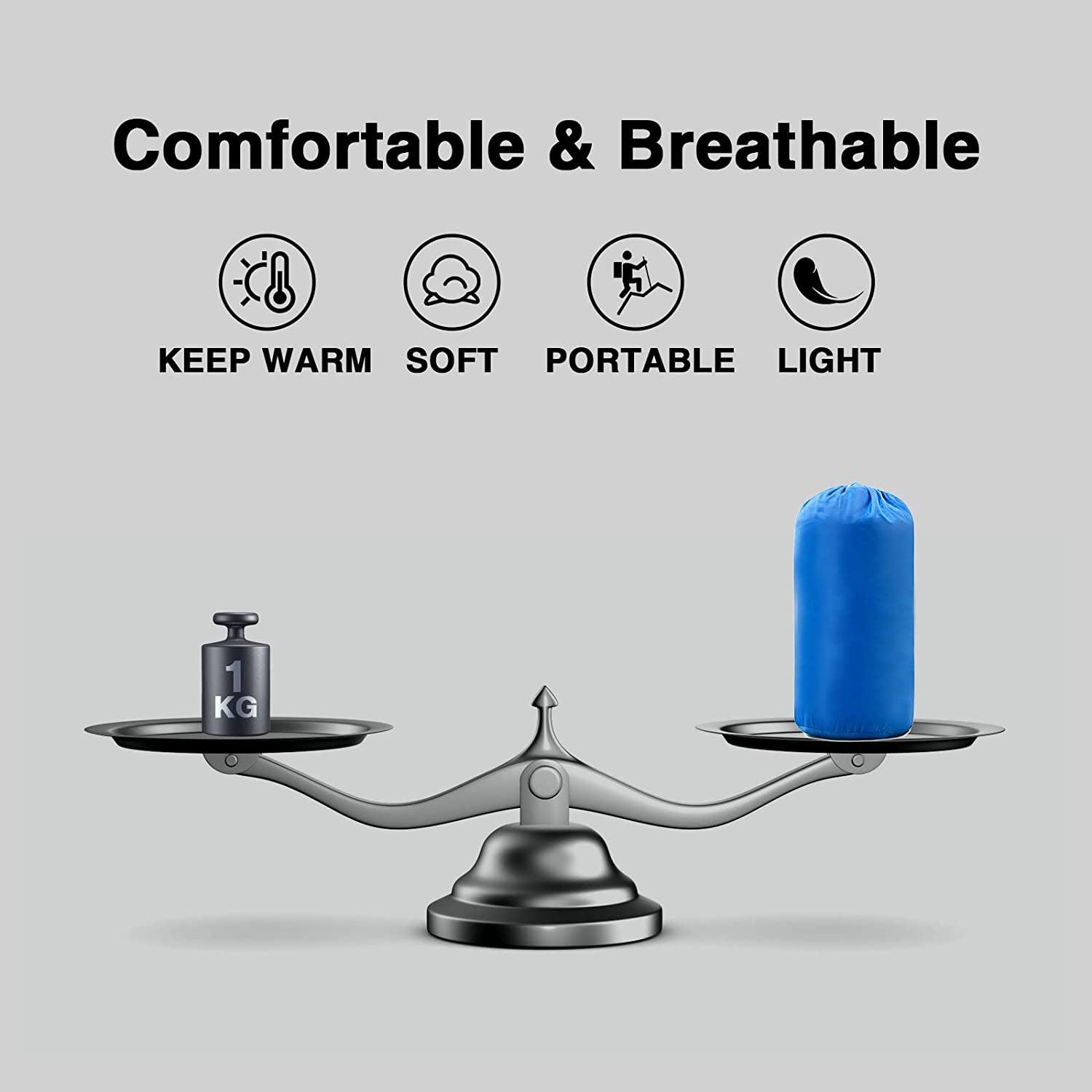 Travel Sleep Bag - Single Sleeping Bags Camping Rectangular Envelope Zip Up Kids Adult Outdoor Recreation - Tophatter Daily Deals