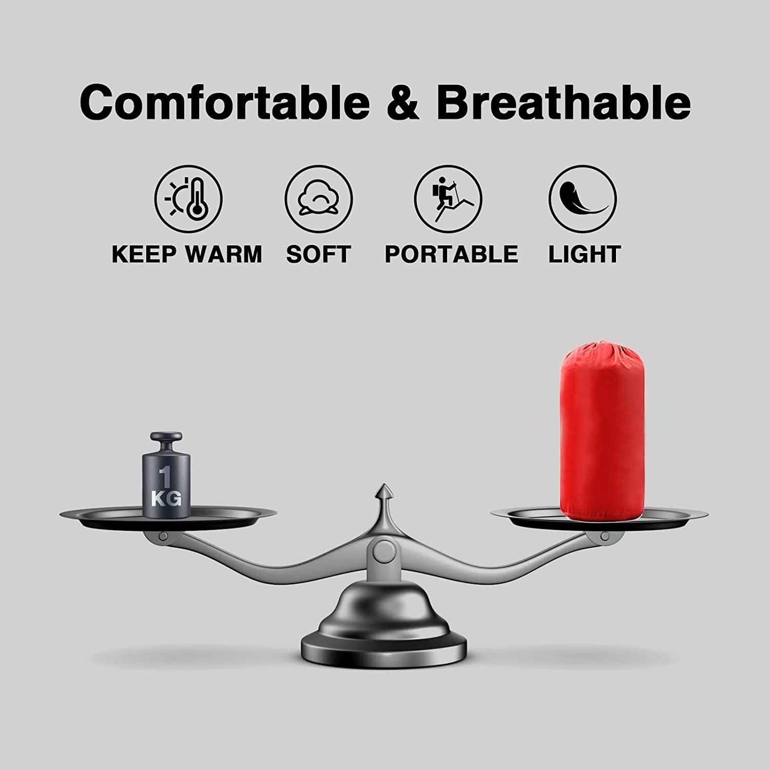 Travel Sleep Bag - Single Sleeping Bags Camping Rectangular Envelope Zip Up Kids Adult Outdoor Recreation - Tophatter Daily Deals