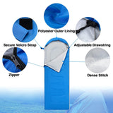Travel Sleep Bag - Single Sleeping Bags Camping Rectangular Envelope Zip Up Kids Adult Outdoor Recreation - Tophatter Daily Deals