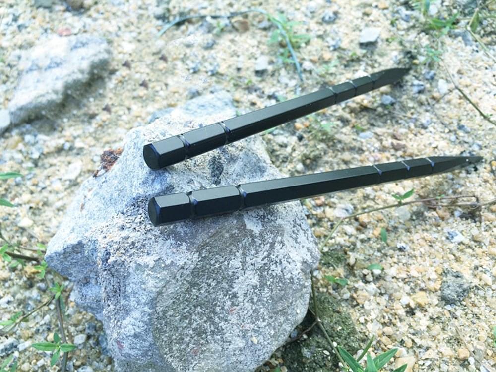 Black Storm Stainless Steel Throwing Spikes Knives Set 3 with Nylon Sheath EDC Gadgets - Tophatter Daily Deals