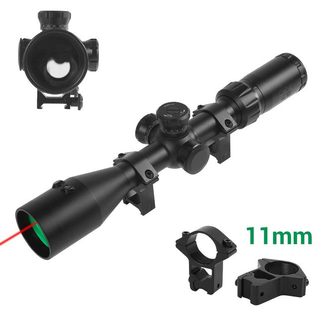3-9x42 Scope with Under-Screen Laser Optical Sighting Red Alser 11mm - Tophatter Daily Deals
