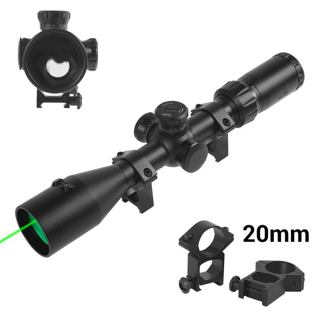 3-9x42 Scope with Under-Screen Laser Optical Sighting Green Alser 20mm - Tophatter Daily Deals