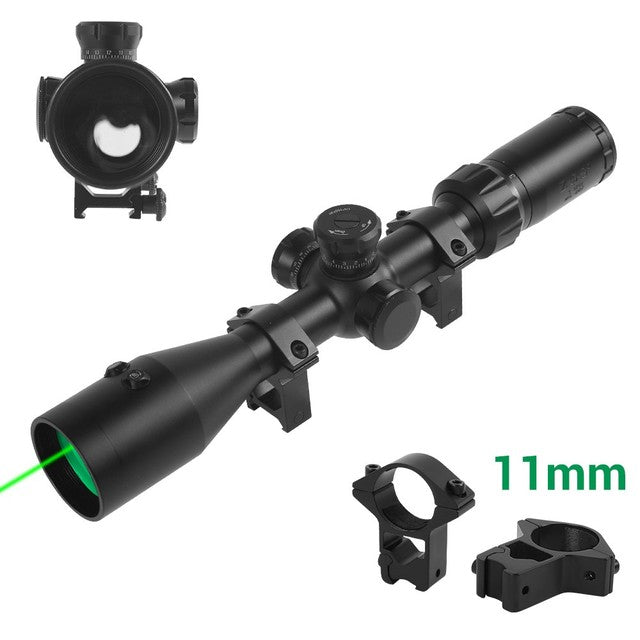 3-9x42 Scope with Under-Screen Laser Optical Sighting Green Alser 11mm - Tophatter Daily Deals
