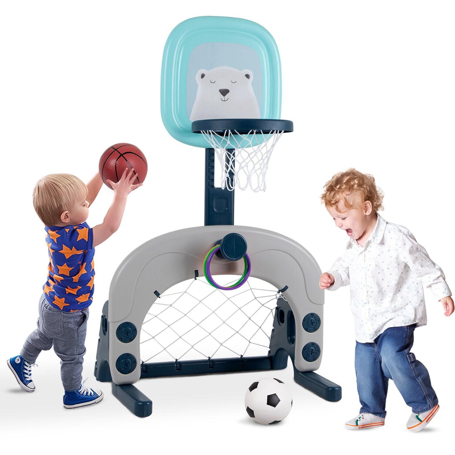 Flashing Basketball Stand - Basketball Hoops 3-In-1 Kids Activity Center Soccer & Ball Gaming Activity Gift Sports & Outdoor - Tophatter Daily Deals